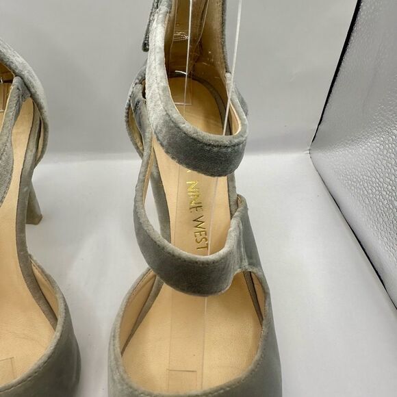 Nine West Florent Pointy Toe Gray Suede Leather heels size 7.5 - Picture 4 of 10
